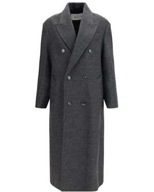 Ami Paris Double-Breasted Coats - Negro