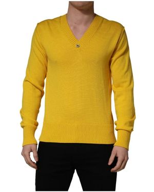 Dolce & Gabbana V-Neck Knitwear - Yellow
