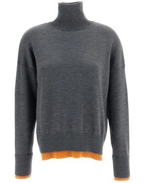 Plan C Rollkragenpullover - Grau