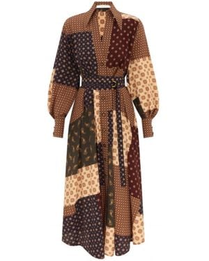 Zimmermann Kleedjes ,Veelkleurig ,Coqueline Montpellier Midi-Jurk - Bruin
