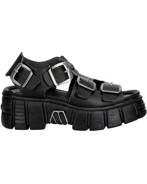 New Rock Flat Sandals - Negro