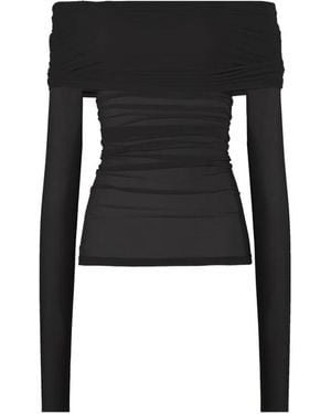 Wolford Sheer Drape Top Lange Ärmel - Schwarz
