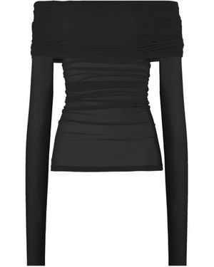 Wolford Sheer Drape Top Lange Mouwen - Zwart