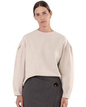 Chie Mihara Oversized bluse mit ballonärmeln - Natur