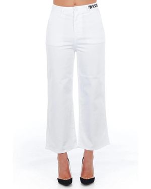 Frankie Morello Hochtaillierte cropped hose mit mehreren taschen - Weiß