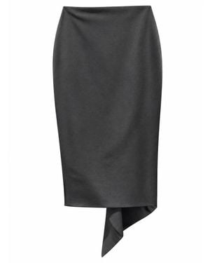 Thelatest Rokken ,Zwart ,Wol Bree Midi Rok - Grijs