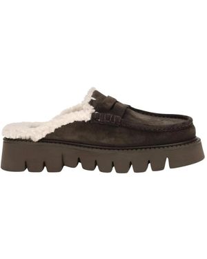 Pedro Garcia Schoenen ,Bruin ,Leer Savy Shearling Mules