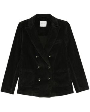 TRUE AVENUE Cord Doppelreihiger Blazer - Schwarz