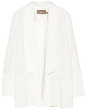 SIMONA CORSELLINI Jassen ,Wit ,Satijn 0003 Blazer Rever Raso
