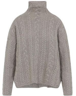 Max Mara Luxuriöser Woll-Kaschmir-Pullover Nude - Grau