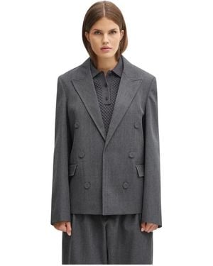 JW Anderson Dubbelrijige Maatkostuum Blazer - Grijs