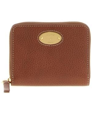 Mulberry Zip-Around Portemonnee Van Gehamerd Leer - Bruin