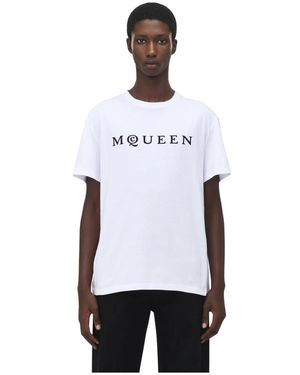 McQueen Weiß Schwarz T-Shirt Qtadd