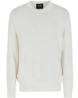 ARMANI EXCHANGE Round-Neck Knitwear - White