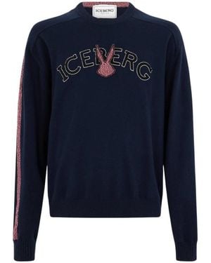 Iceberg Rundhals-Pullover - Blau