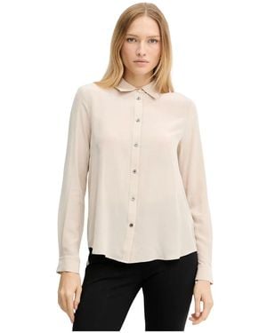 Pinko Zijden Blouse Met Knopen - Naturel