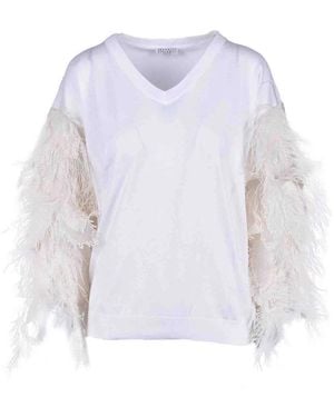 Brunello Cucinelli V-Neck Knitwear - White