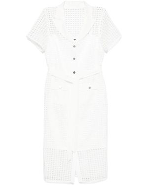DKNY Kleedjes ,Wit ,Polyester Kant Midi Jurk