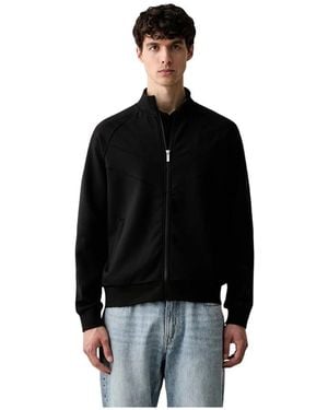 KARL LAGERFELD Hoodies & Sweatvesten ,Zwart ,Katoen Zip-Up Sweatshirt
