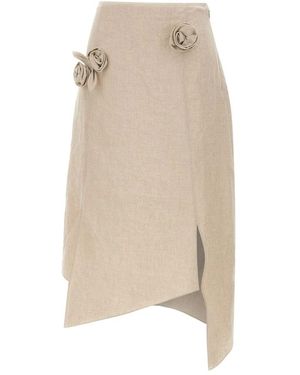 Coperni Rokken ,Linnen Flower Rok - Naturel