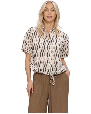 Nukus Overhemden ,Veelkleurig ,Katoen Britt Blouse Print - Bruin