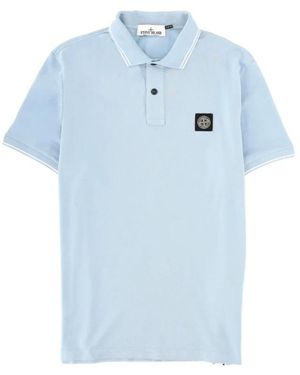 Stone Island Piqué Katoenen Polo - Blauw