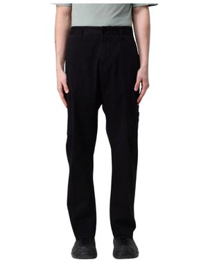 Stone Island Straight Trousers - Noir