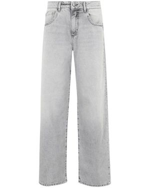 ICON DENIM Graue Wide Leg Jeans Mit Taschen