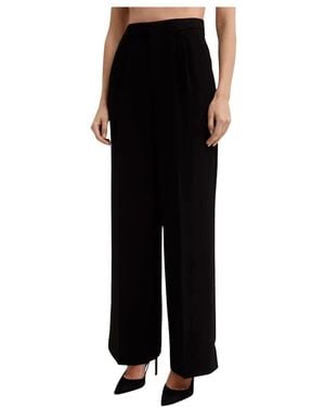 Roland Mouret Broeken ,Zwart ,Wol Hoge Taille Zwarte Wijde Pijpen Broek