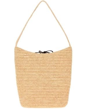 The Row Alma Schultertasche Raffia - Weiß