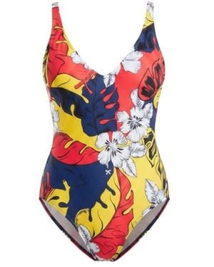 Moschino One Piece Floral Swimsuit - Rot