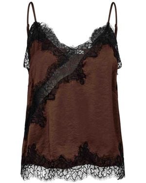 co'couture Sleeveless Tops - Brown