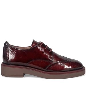 Hispanitas Burgunder schnürschuhe mit flacher sohle - Rot