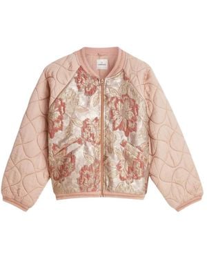 Summum Jassen ,Veelkleurig ,Katoen Jacket Rose Jacquard Mix - Roze