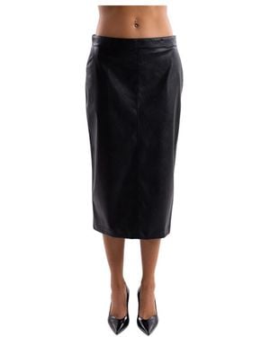 Pinko Longuette Straight Skirt - Zwart