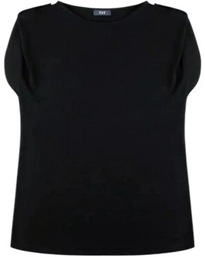 Fay Tops ,Zwart ,Viscose Blouse