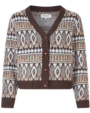 Lolly's Laundry Truien & Vesten ,Veelkleurig ,Polyester Saxo Ll Gebreid Vest - Zwart