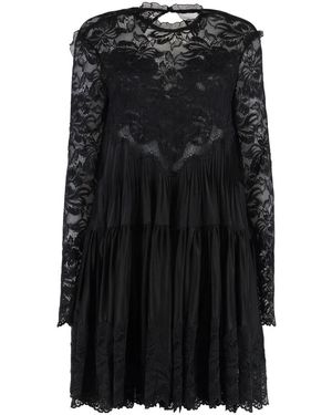 Rabanne Spitzenbesatz Viskosemischung Kleid - Schwarz