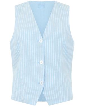 120% Lino Vests - Blue