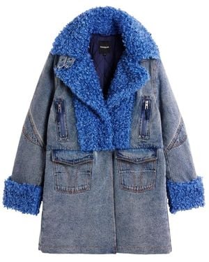 Desigual Faux Fur & Shearling Jackets - Blue