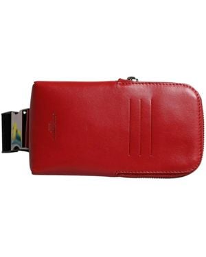 Dolce & Gabbana Rote Bauchtasche Mit Logo Aus Kalbsleder Und Reißverschluss