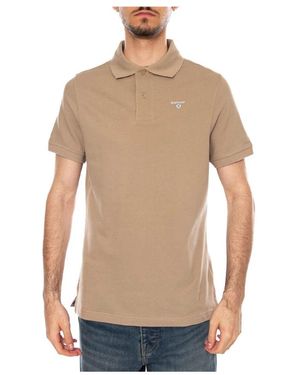Barbour Tops ,Bruin ,Katoen Polo Shirt - Naturel