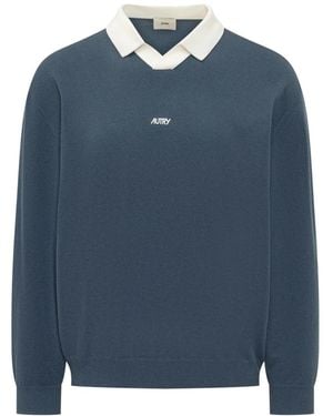 Autry V-Neck Knitwear - Blue
