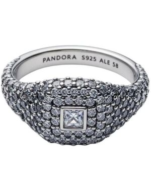PANDORA Pavé Vierkante Cocktailring - Wit