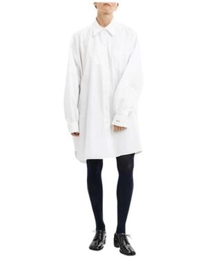 Maison Margiela Overhemden ,Wit ,Katoen Shirt Dress