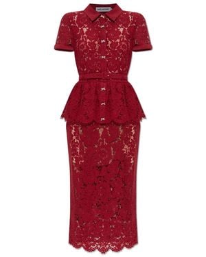 Self-Portrait Midi Dresses - Red