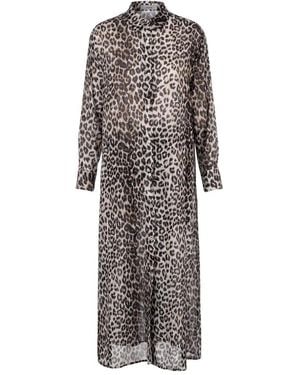 Jucca Langes Hemdblusenkleid Aus Musselin - Grau