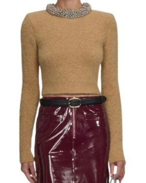 Self-Portrait Round-Neck Knitwear - Rosso