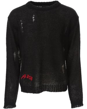 ANDERSSON BELL Kid Mohair Rundhals-Pullover - Schwarz