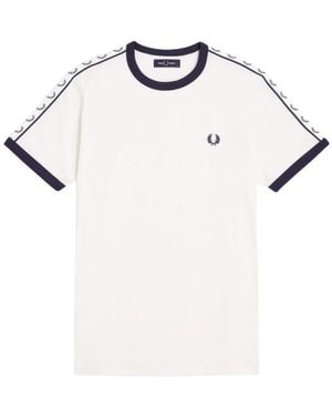 Fred Perry Taped Ringer T-Shirt - Weiß